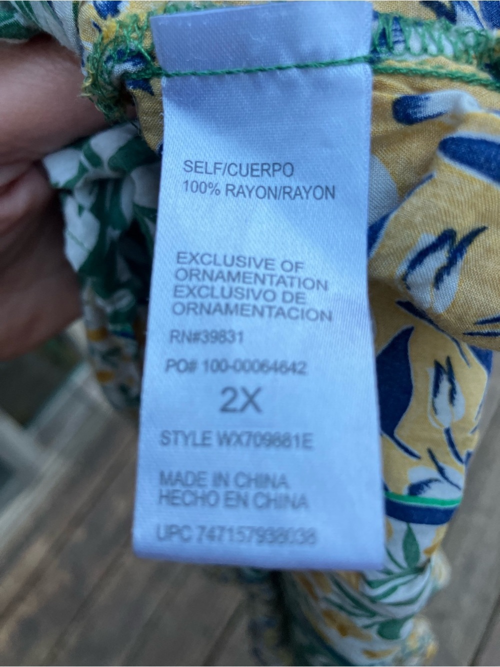 Rayon 2X top garden floral boho - Picture 7 of 7